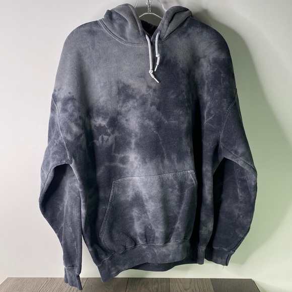 Hanes Men's Size XL Black Tie-Dye Hoodie - Picture 1 of 8